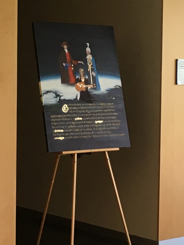 A marriage painting in an archaic style